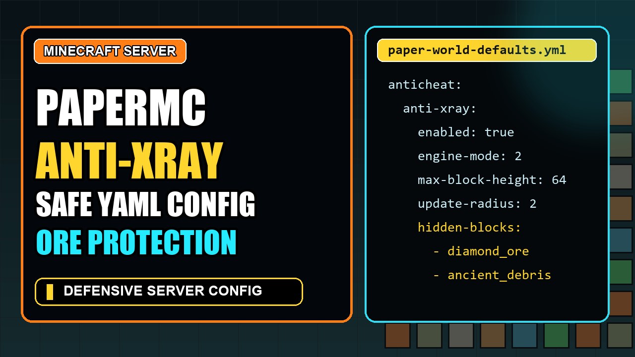 Thumbnail for PaperMC Anti-Xray Starter Config for Safer Minecraft Servers