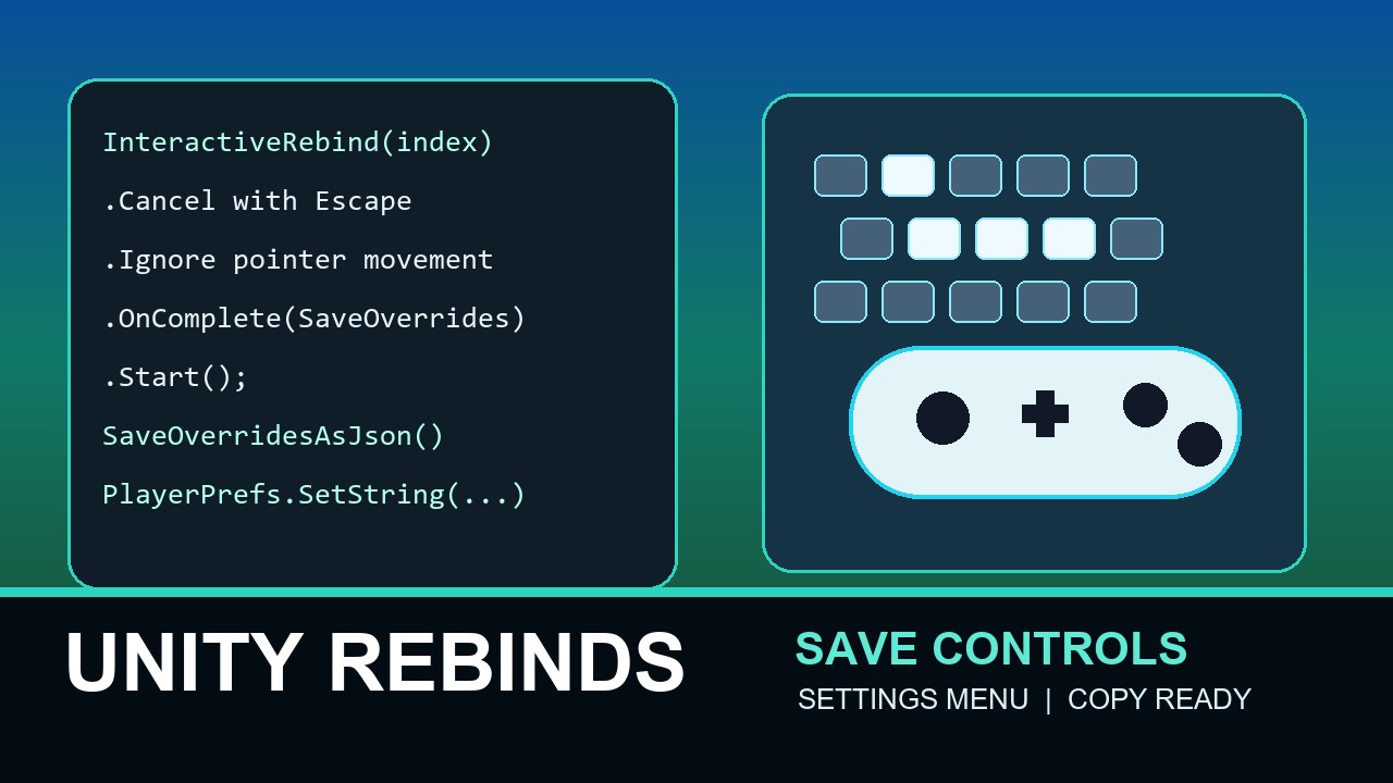 Thumbnail for Unity Input System Rebind Saver for Player Settings