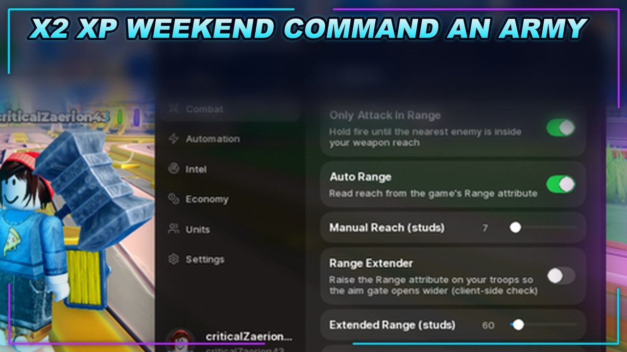 Thumbnail for [X2 XP WEEKEND] Command An Army Script | SCRIPT HUB