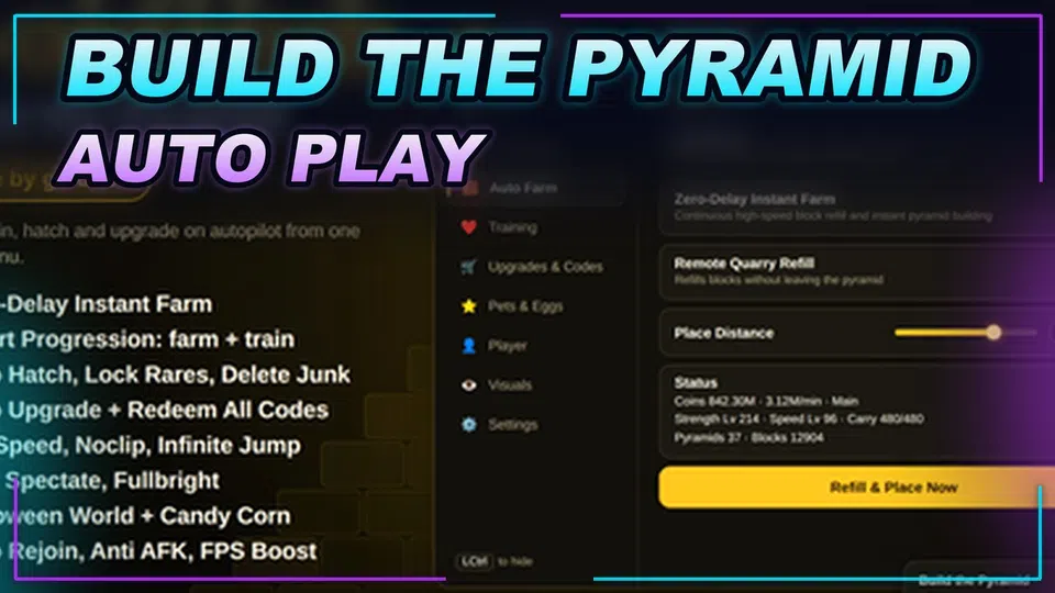 Thumbnail for [🎃] Build the Pyramid! Script | AUTO PLAY | AUTO FARM | AUTO TRAIN