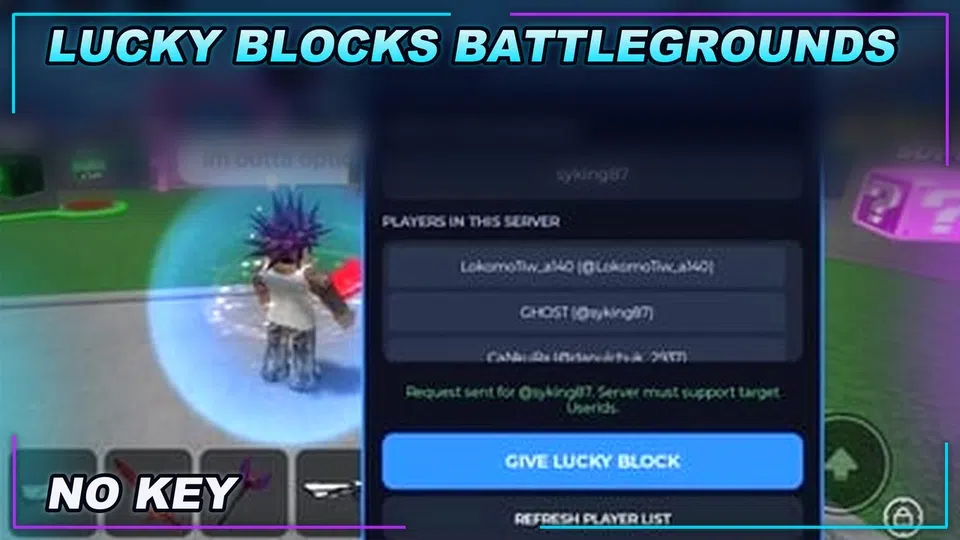 Thumbnail for ❓ LUCKY BLOCKS Battlegrounds Script | NO KEY