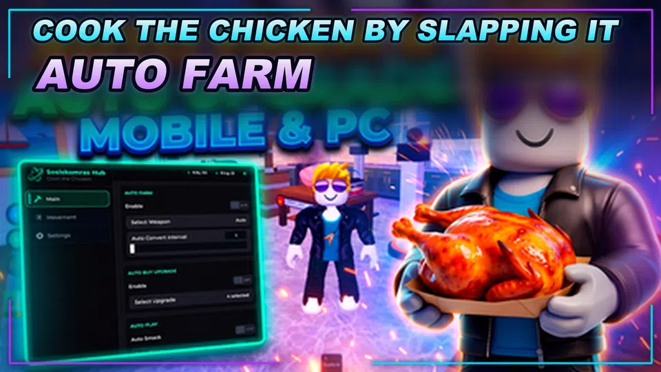 Thumbnail for Cook the Chicken (by slapping it) Script | AUTO FARM | SCRIPT HUB