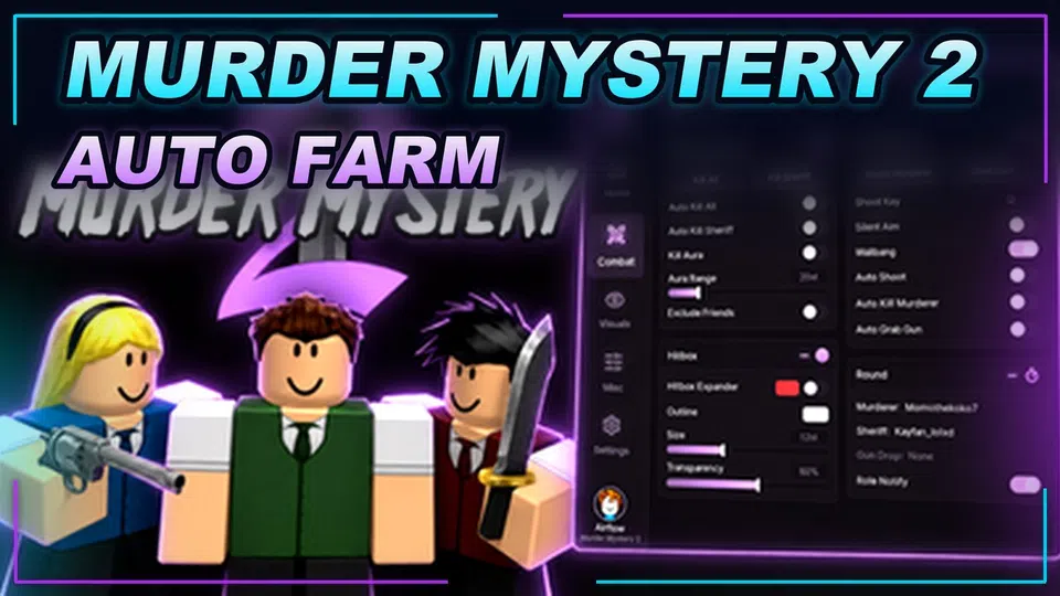 Thumbnail for Murder Mystery 2 Script | AUTO FARM | Fast Text Access